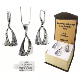 SCHMUCKset 925 SWAROWSKI Strasssteine + GRAVUR