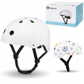  Lionelo Helmet Kinderfahrradhelm, weiß