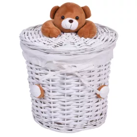  Gockowiak Teddybär Spielzeugkorb 26 x 36 cm weiß