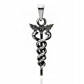  GEMMA TALISMAN SCHLANGE AESCULAPE CADUCEUS SILBER 925 (