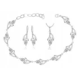  SILBER-SET TRÄNENSCHMUCK MIT ZIRKONIA pr925