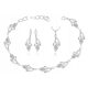  SILBER-SET TRÄNENSCHMUCK MIT ZIRKONIA pr925