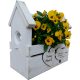 Personalisierte weiße Holzkiste für Kräuter und Blumen