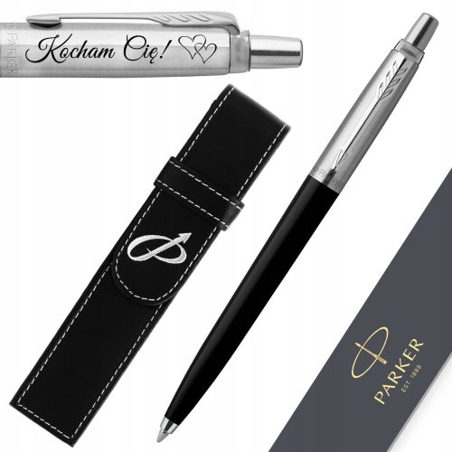  Parker Jotter Schwarzer Kugelschreiber mit Etui und Gravur