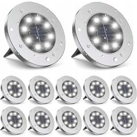  MAXSELL Einbau-Solarlampe Silber 13 cm 12 Stk.