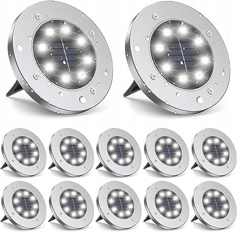  MAXSELL Einbau-Solarlampe Silber 13 cm 12 Stk.