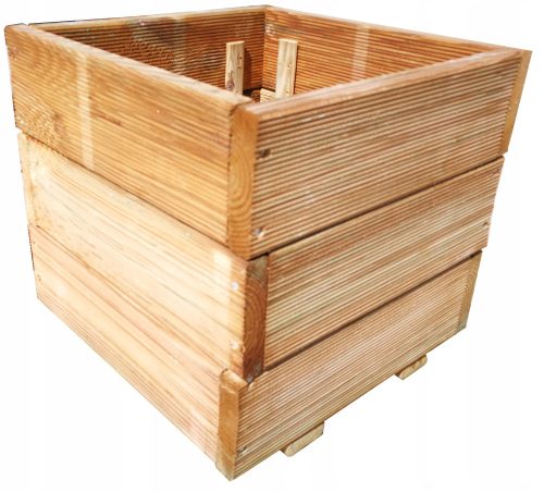  Blumentopf 30 cm x 30 x 29 cm, Holz, Braun- und Beigetöne