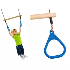 Gymnastik-Trapezschaukel mit Reifen Kinderspielplatz JF blau