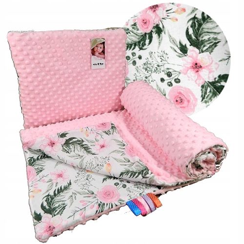  GROSSE Decke mit Kissen 100x75 Minky-Baumwollsamt
