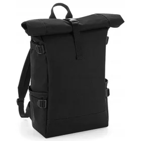   Roll-Top Rucksack mit Laptopfach für bis zu 17 Zoll – Schwarz