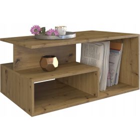    Top E Shop Couchtisch mit Regalen, Artisan-Eiche, 90 x 51 x 43 cm