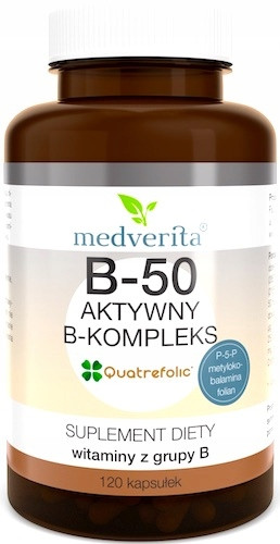 Medverita B-50 Aktiver B-Komplex - 120 Kapseln mit Vitaminen der B-Gruppe