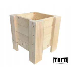  Quadratischer Holzblumentopf Toro, braun, 33x33x35 cm