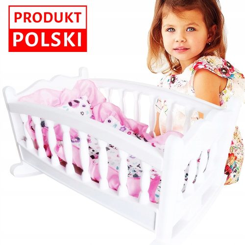  GROSSE WIEGE FÜR EINE PUPPE, BETT + BETTWÄSCHE PL