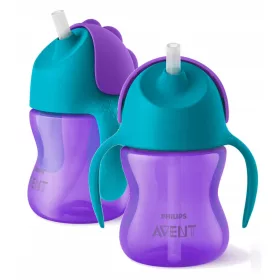  AVENT SILBERBECHERFLASCHE MIT STROHHALMHAHMEN 200 ml 9 m