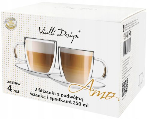 Gläser und Tassen Vialli Design Kaffee- und Teegläser 250 ml 2 Stk.