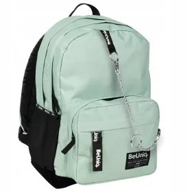    Paso Schulrucksack mit mehreren Fächern, Schwarz, Grüntöne