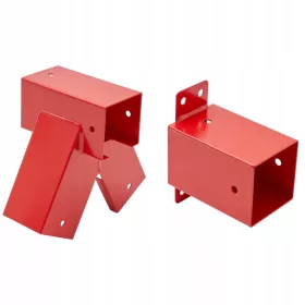 Wand- und Schwenkverbinder 90x90 mm 90° rot