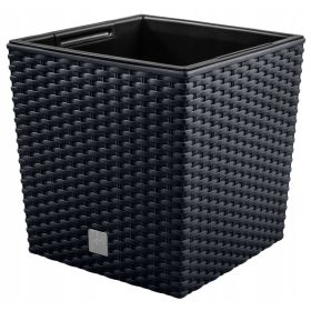    Prosperplast-Blumentopf, 40 cm x 40 x 40,8 cm, Durchmesser 40 cm, Kunststoff in den Farben Grau und Silber