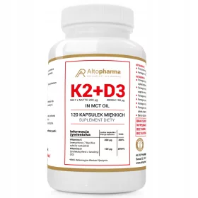   ALTOPHARMA® Vitamin K2 MK-7 200µg und D3 100µg 4000IU in MCT Öl - 120 Kapseln