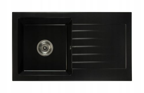 Brado Leon Einbeckenspüle Grauer Siphon Chrom-Granit-Grautöne