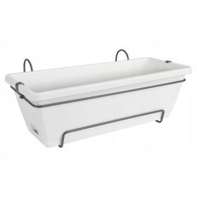  Elho Blumentopf 50 cm x 28 x 19 cm, weißer Kunststoff