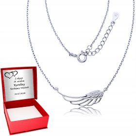    Silberne Euforia-Halskette mit Flügel, 45 cm pro Stück. 925