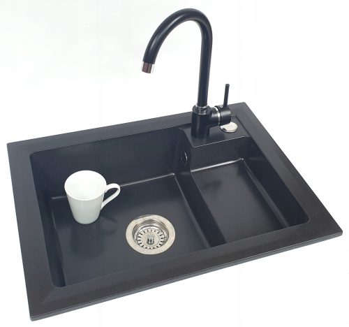 Teknoven ART Einbeckenspüle, schwarzer Granit