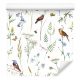 Wallepic Vlieswandtapete 53 cm x 10 m bunte Vögel und Pflanzen
