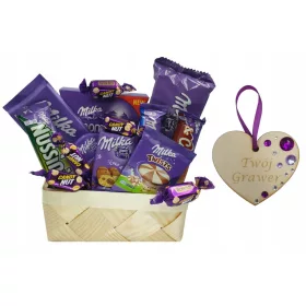    GESCHENKKORB MIT GRAVIERTEM MILKA-GESCHENK Muttertag für Papa, KINDGEBURTSTAG