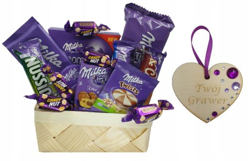  GESCHENKKORB MIT GRAVIERTEM MILKA-GESCHENK Muttertag für Papa, KINDGEBURTSTAG