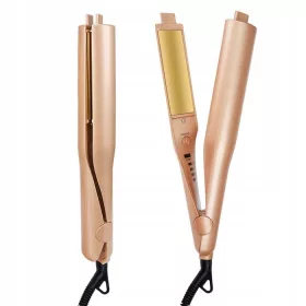    Glätteisen, 2-in-1-Lockenstab, Keramikwellen, leichter Lockenumrichter