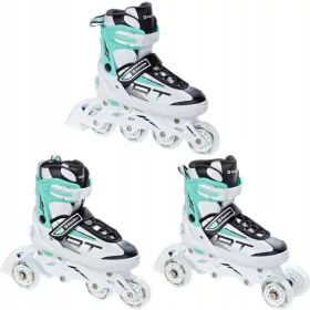  3in1 Schlittschuhe RAVEN Beruf Weiß/Mint 28-32