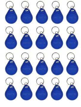 Set mit 20 Stück. RFID125 Proximity-Schlüsselanhänger blau