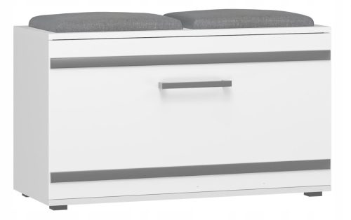  TopEshop Schuhschrank mit Sitzfläche 85 x 45 x 35 cm weiß