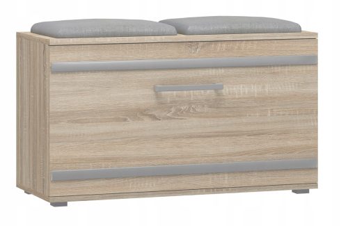  TopEshop Schuhschrank mit Sitzfläche 85 x 45 x 35 cm Sonoma-Eiche