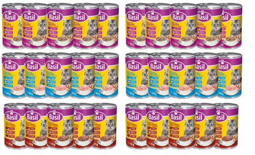  Nassfutter für Katzen, Basilikum, Geschmacksmischung, 12,45 kg