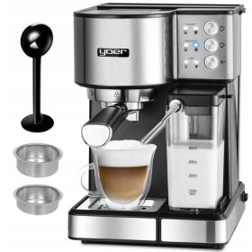    Yoer Lattimo 1350 W automatische Espressomaschine Silber/Grau