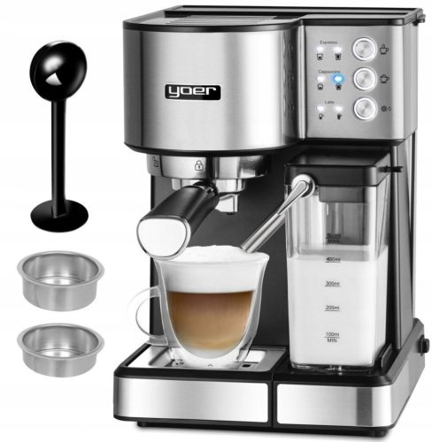  Yoer Lattimo 1350 W automatische Espressomaschine Silber/Grau