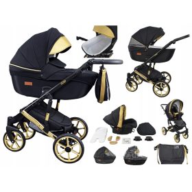  Babe Boss Uczio Gold 3in1 Kinderwagen, Schwarz und Gold