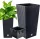  Prosperplast-Blumentopf, 32,5 cm x 32,5 x 62 cm, Durchmesser 1 cm, Kunststoff in den Farben Grau und Silber