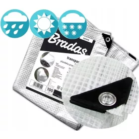   Schwerlast-Abdeckplane Transparent mit UV-Schutz und Verstärkten Ecken, 5 x 8 m