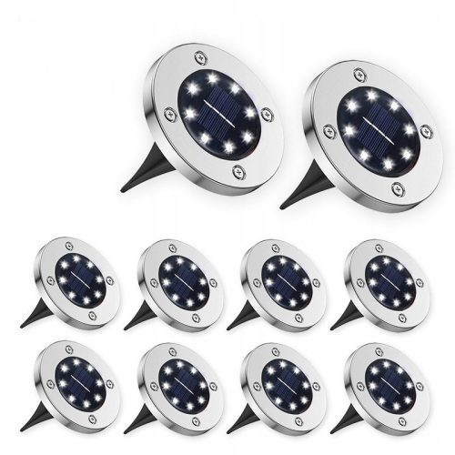  Forever Speed eingebettete Solarlampe Silber 12,6 cm 10 Stk.