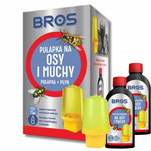  Falle gegen Fliegen und Wespen Bros 0,46 kg 200 ml + Flüssigkeit gegen Fliegen und Wespen Bros 0,25 kg 200 ml
