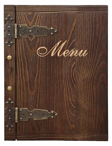 COVER A4 HOLZ-MENÜKARTE MIT BESCHLAG FÜR RESTAURANT-MENÜ
