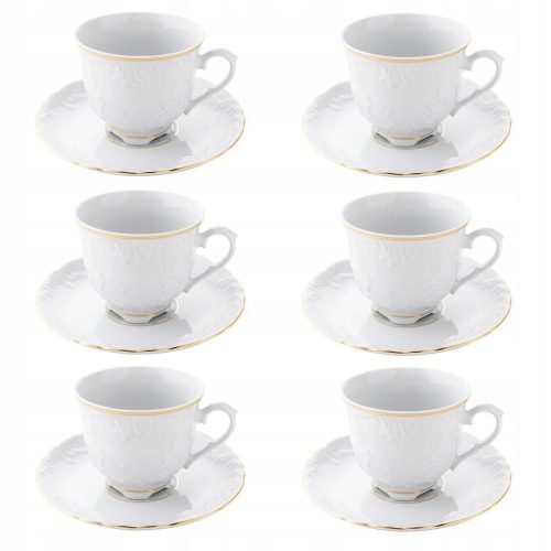Tasse und Untertasse für Kaffee und Tee Ćmielów Porzellantasse 250 ml 6 Stk.