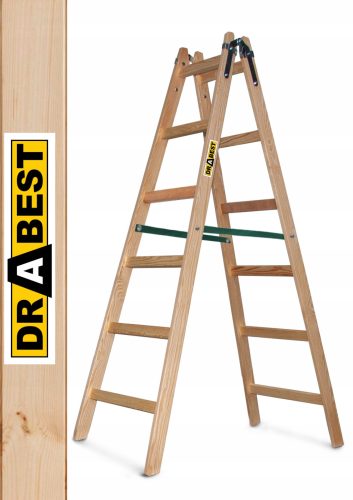 Drabest Leiter 3,3 m Holz 2 x 6 bis 150 kg
