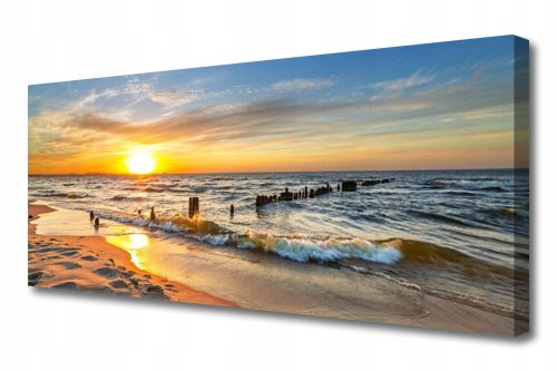 Bilder an der Wand Leinwanddruck Meer Sonnenuntergang Strand 125x50