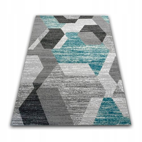  Grauer Teppich 190x280 türkis weich modern