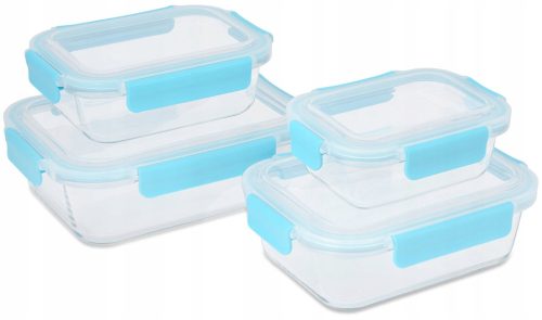 Lebensmittelbehälter LUNCHBOXEN AUS GLAS FÜR LEBENSMITTEL, 4ER-SET